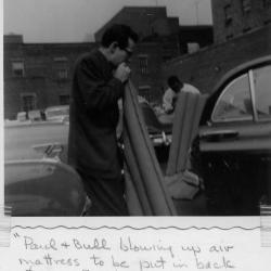 Paul Desmond, Bull Ruther blowing up air mattresses (Douglas Hotel, Newark, New Jersey)