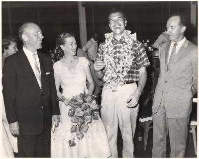Dave Brubeck, Ambassador and Mrs. Gluck and Mr. Henry Smith (Colombo, Sri Lanka)