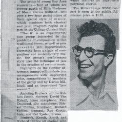 "Dave Brubeck Jazz Trio Today at Mills College"
