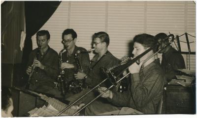 Octet in performance ("The Blackhawk," San Francisco, California)