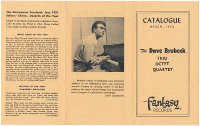 Fantasy Records Catalog, March 1952