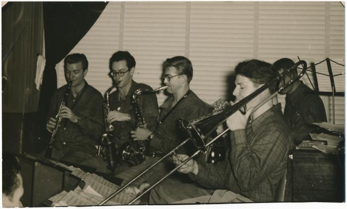 Octet in performance ("The Black Hawk," San Francisco, California)