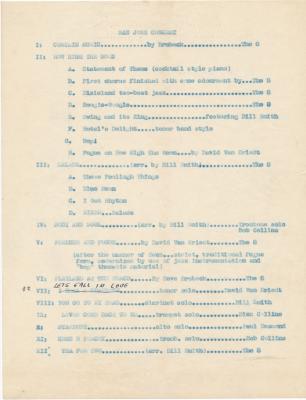 Concert notes for an Octet performance in San Jose, California
