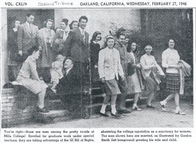 "Two Feminine War Veterans Enroll at Mills College," Oakland Tribune