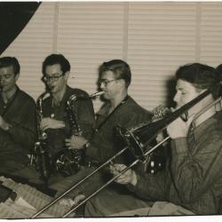 Octet in performance ("The Black Hawk," San Francisco, California)