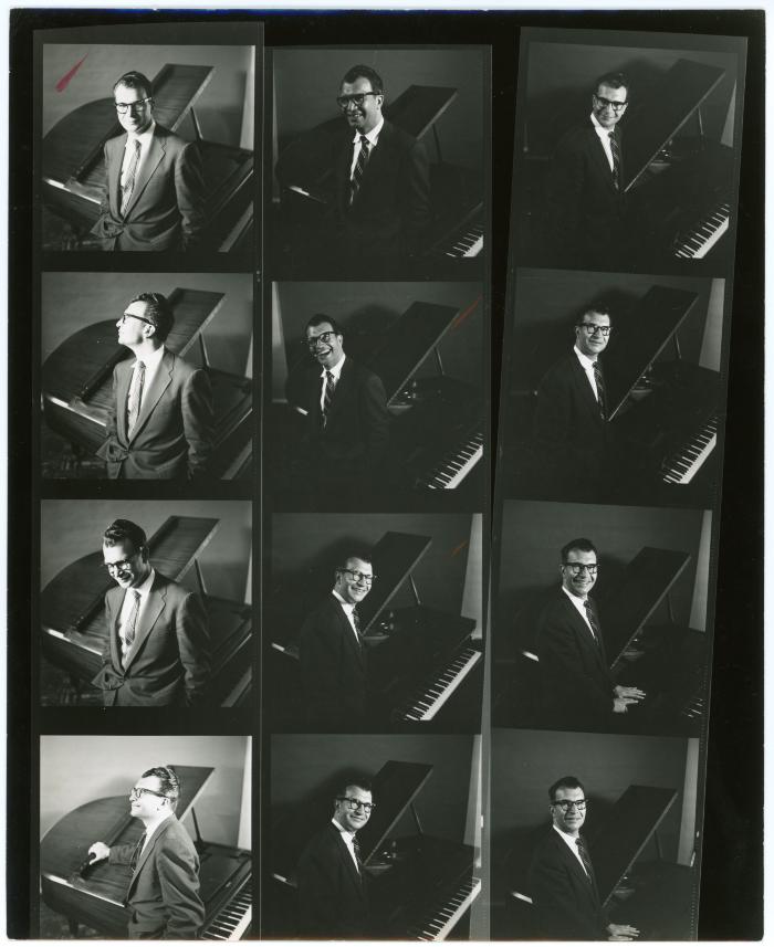 Dave Brubeck at piano during "Dave Digs Disney" recording session