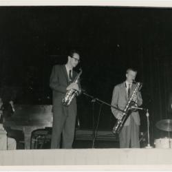 Dave Brubeck, Paul Desmond, Gerry Mulligan, Chet Baker in performance at Newport Jazz Festival (Newport, Rhode Island)