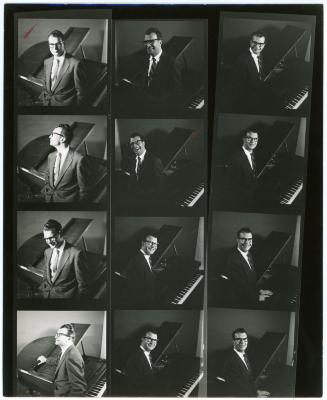 Dave Brubeck at piano during "Dave Digs Disney" recording session