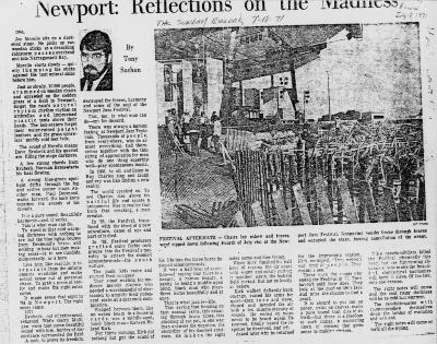 Tony Suchon, "Newport reflections on the Madness," Sunday Record