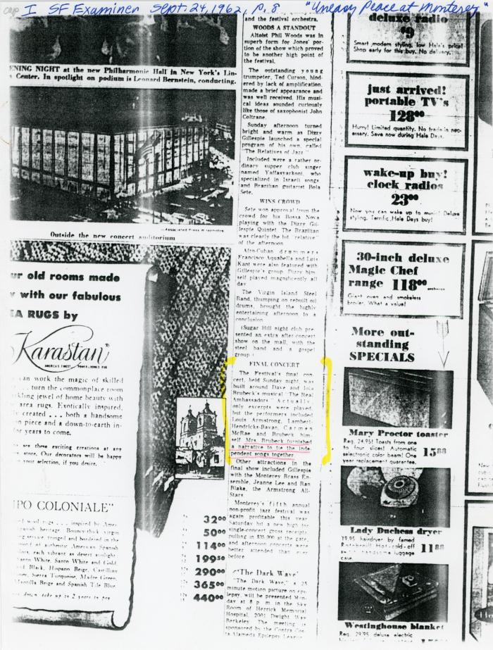 "Uneasy Peace at Monterey," San Francisco Examiner (California)