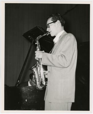 Dave Brubeck and Paul Desmond in performance (Wilson Auditorium, University of Cincinnati, Ohio)