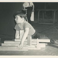 Chris Brubeck playing on lumber