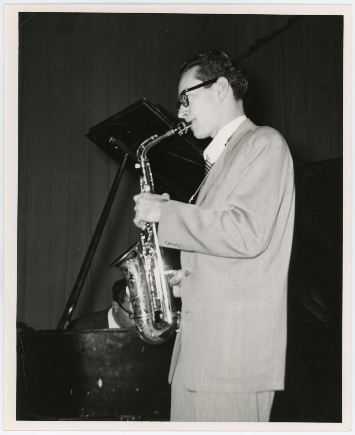 Dave Brubeck and Paul Desmond in performance (Wilson Auditorium, University of Cincinnati, Ohio)
