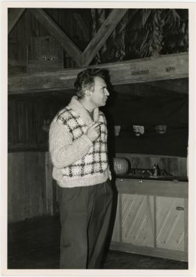 Dave Brubeck during filming of an episode of the CBS television show "The 20th Century" at Dave Brubeck's home (Wilton, Connecticut)