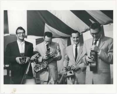 Dave Brubeck, Paul Desmond, Bob Bates, Joe Dodge at Newport Jazz Festival (Newport, Rhode Island)