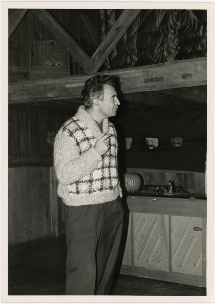 Dave Brubeck during filming of an episode of the CBS television show "The 20th Century" at Dave Brubeck's home (Wilton, Connecticut)