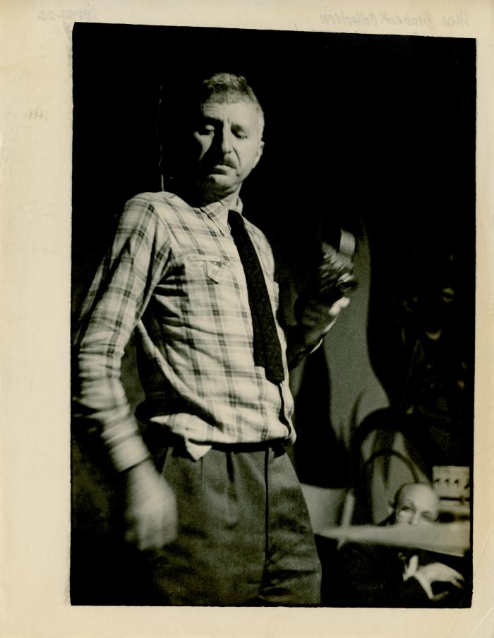 Gjon Mili (with camera) during shooting of project "Stompin for Mili" (New York City, New York)