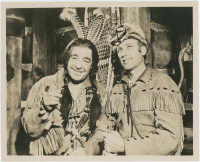 John Hart and Wallace Beery, Jr., in Candian TV dramatization of "Deerslayer"