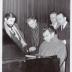 Jan Zylber, Jan Ptaszyn Wroblewski, Dave Brubeck, an unidentified fan (actor), Jerzy Dudus Matuszkiewicz (L-R)