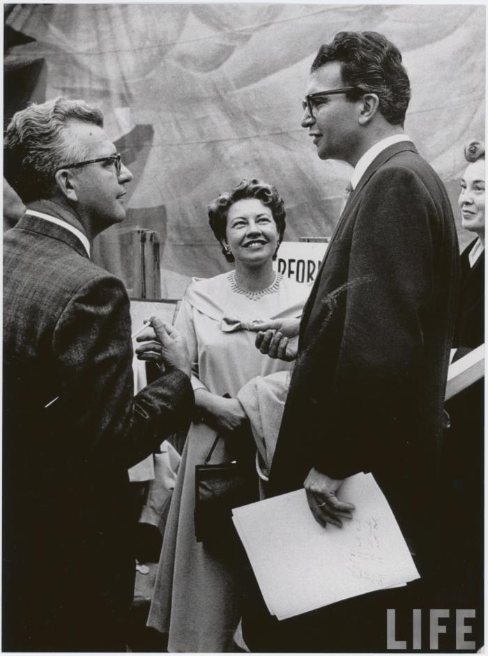 Dave Brubeck, Iola Brubeck, unidentified man and woman at Monterey Jazz Festival (Monterey, California)