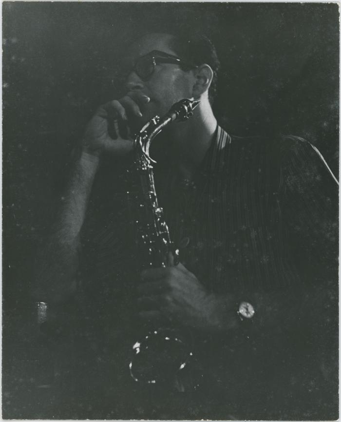 Paul Desmond in performance (8x10 cardboard mounted; credit: John A. Rotnem, Hollywood )