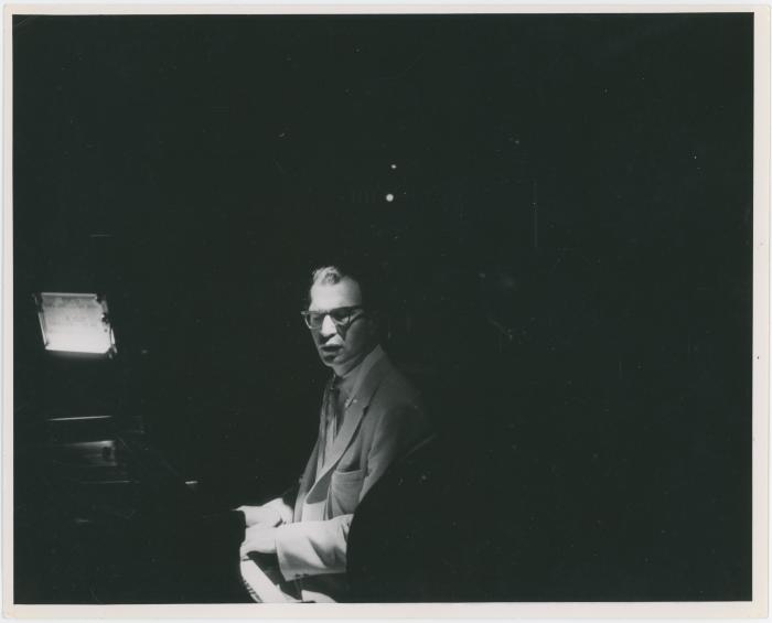 Dave Brubeck at piano on "Look Up and Live" CBS TV (Merv Griffin) (New York City, New York)