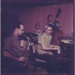 Dave Brubeck, Paul Desmond (front), Norman Bates (back), Joe Morello (back) in performance