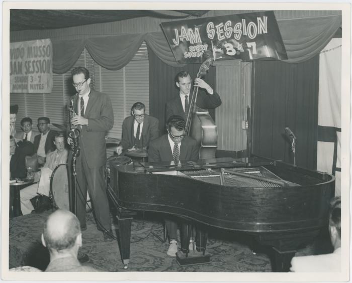 Paul Desmond, Joe Dodge, Dave Brubeck, and Norman Bates in performance at The Black Hawk (San Francisco, California)