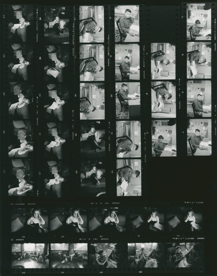 Darius Brubeck, Catherine Brubeck, and Dan Brubeck doing school work