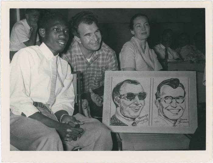 Dave Brubeck, Iola Brubeck with local artist (Jamaica)