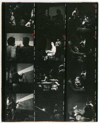 Dave Brubeck, quartet members, Gjon Mili and others -- Gjon Mili film project, "Stompin for Mili" (New York City, New York)