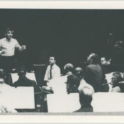 Classic Dave Brubeck Quartet rehearsing Howard Brubeck's "Dialogues …" with Leonard Bernstein and the NY Philharmonic Orchestra #2 (New York City, New York)