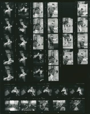 Darius Brubeck, Catherine Brubeck, and Dan Brubeck doing school work