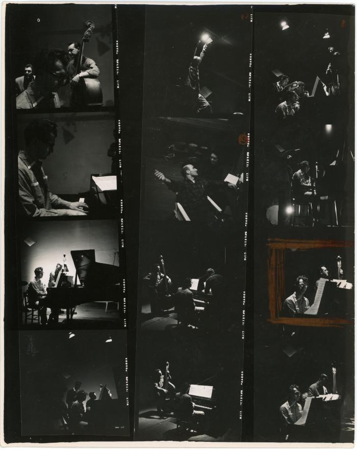 Dave Brubeck, quartet members, Gjon Mili and others -- Gjon Mili film project, "Stompin for Mili" (New York City, New York)