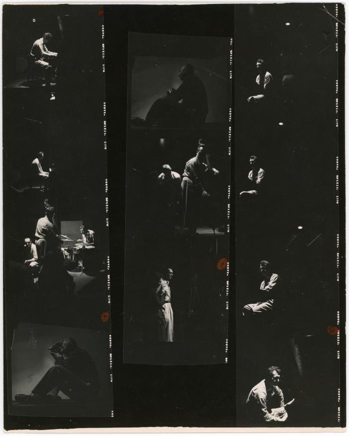 Dave Brubeck, quartet members, Gjon Mili and others -- Gjon Mili film project, "Stompin for Mili" (New York City, New York)