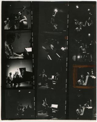 Dave Brubeck, quartet members, Gjon Mili and others -- Gjon Mili film project, "Stompin for Mili" (New York City, New York)