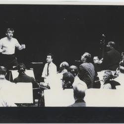 Classic Dave Brubeck Quartet rehearsing Howard Brubeck's "Dialogues …" with Leonard Bernstein and the New York Philharmonic Orchestra #1 (New York City, New York)