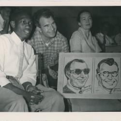 Dave Brubeck, Iola Brubeck with local artist (Jamaica)