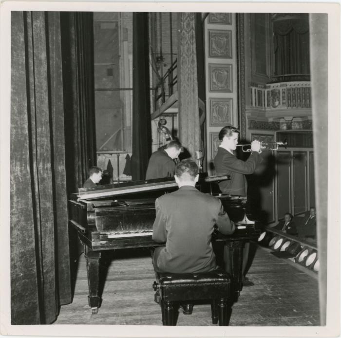 Chet Baker and Shelly Manne in performance (Los Angeles, California?)