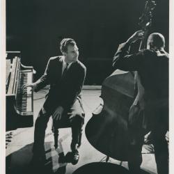 Dave Brubeck, unidentified Black bass player in performance