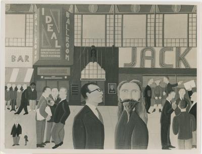 Oscar De Mejo painting "Jesus' Visit to New York," featuring Dave Brubeck (New York City, New York)