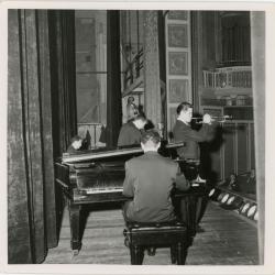 Chet Baker and Shelly Manne in performance (Los Angeles, California?)