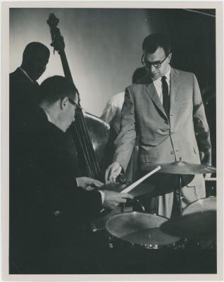 Dave Brubeck, Joe Morello, Eugene Wright in rehearsal