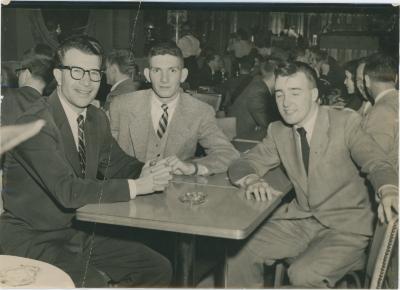 Dave Brubeck and two unidentified male fans at the Black Hawk (San Francisco, California)
