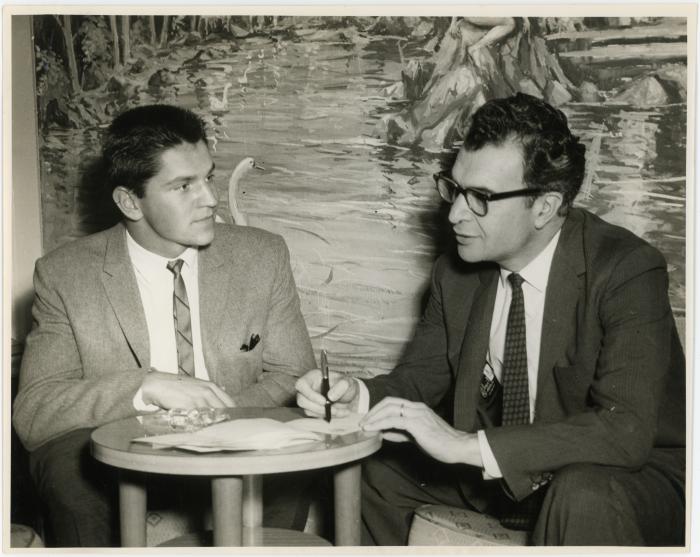 Dave Brubeck with world champion swimmer Jon Konrads (Adelaide, Australia)
