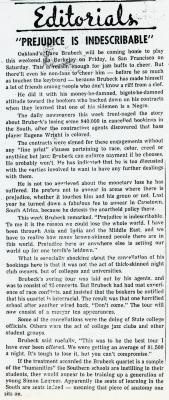 "Prejudice Is Indescribable," Editorials