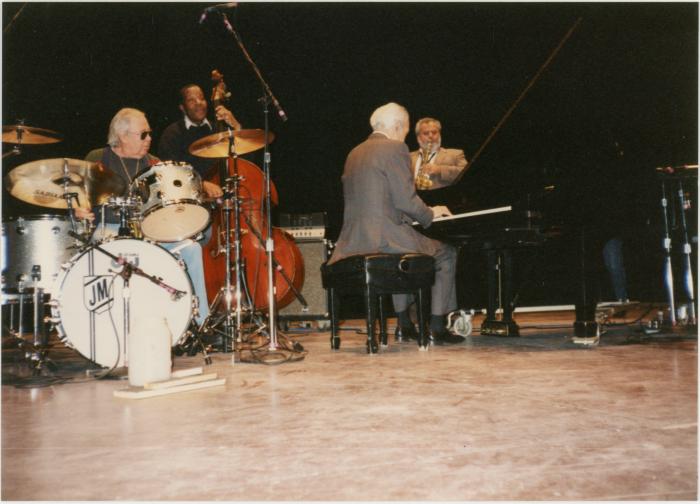 Dave Brubeck, Bobby Militello, Joe Morello, Eugene Wright at Grand Reunion concert #1 (Amherst, Massachusetts)