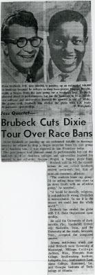 "Brubeck Cuts Dixie Tour Over Race Bans"