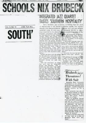 "South Schools Nix Brubeck," San Francisco Examiner (California)
