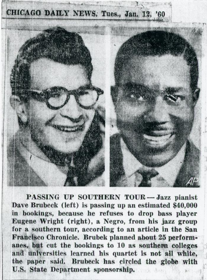 "Passing Up Southern Tour," Chicago Daily News (Illinois)